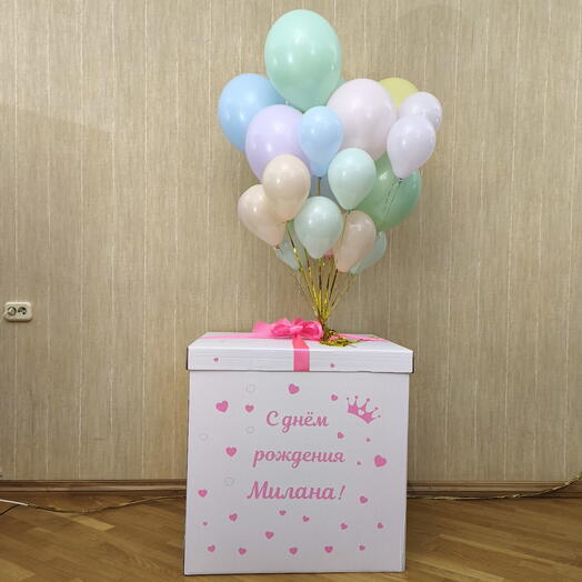 Коробка с шариками макарунс