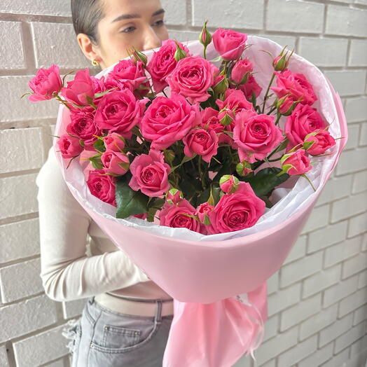 Розы для тебя🌸 Монобукет из кустовой розы
