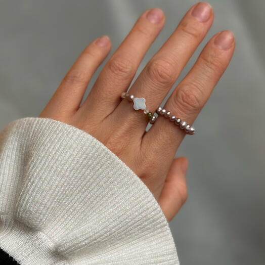 Комплект «цирконы, жемчуг и перламутр»