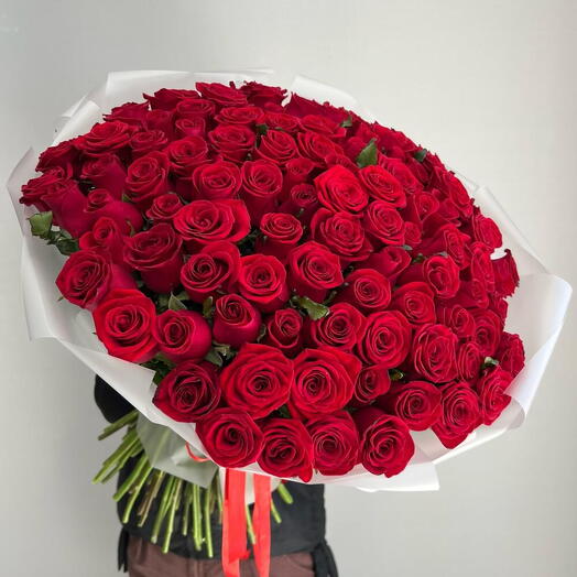 Букет из 101 красной Розы в упаковке ️
