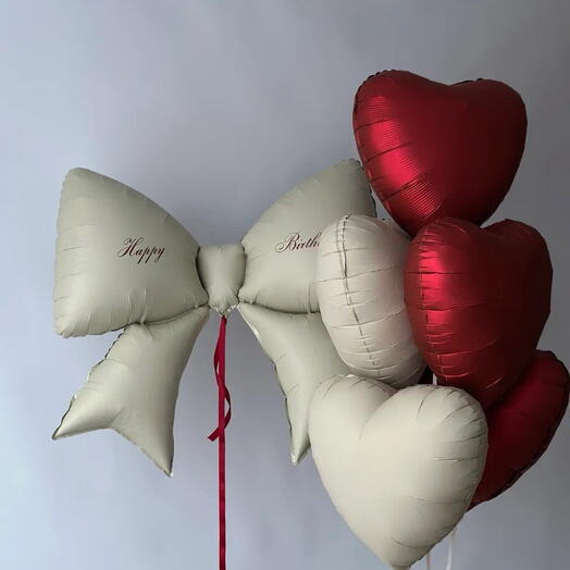 Шары для девушки с бантом