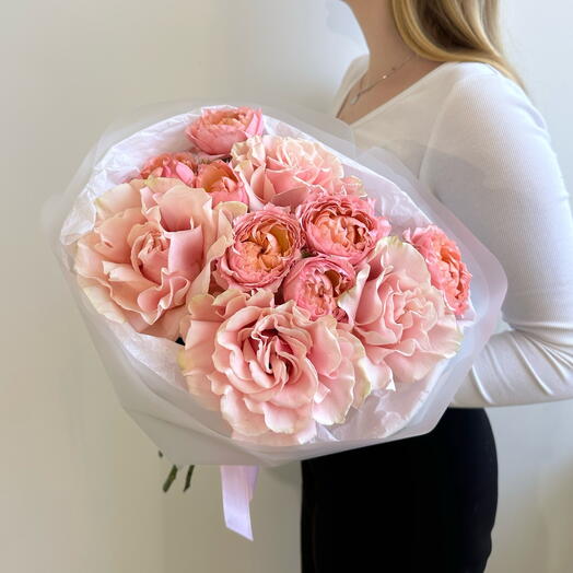 Дуобукет из французских и пионовидных роз🌺