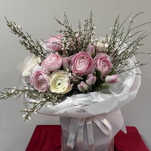 Bukiet Soft Ranunculus Tulip Mood