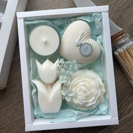 Набор подарочный со свечами из соевого воска, подарок для коллег , маме, подруге