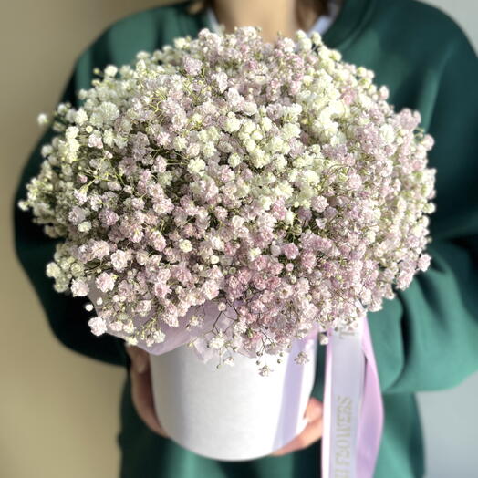Композиция «Лавандовый раф» из гипсофилы 💜