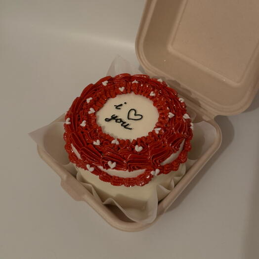 Бенто торт с рюшами на 14 февраля