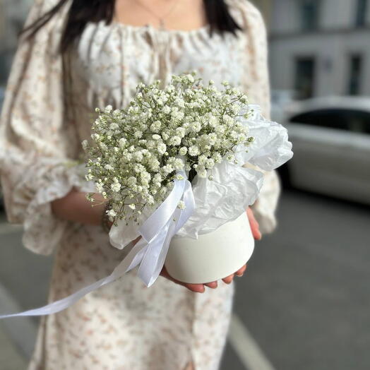 Цветы в коробке « WHITE XS»