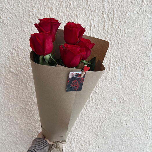 Роза красная 🌹 5шт