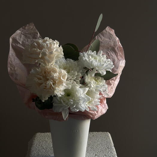 Цветы в стаканчики с диантусами