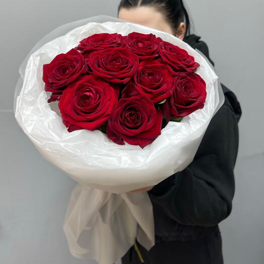Букет из 9 premium роз бордо 🌹