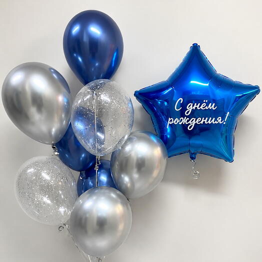 Набор шаров с большой гелиевой звездой