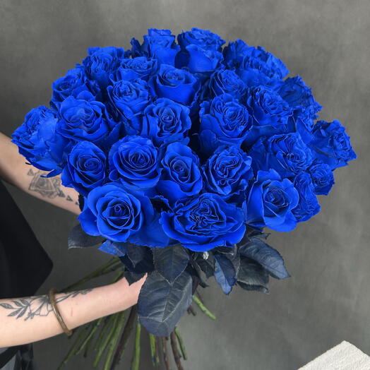Букет синих роз под ленту 🦋💙
