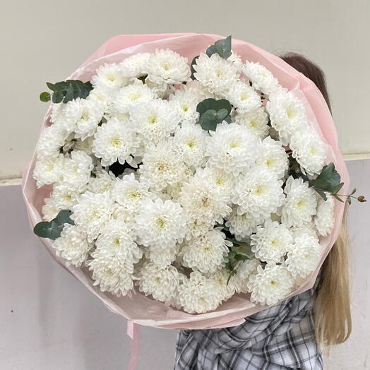 Шикарный букет - гигант из 15 кустовых хризантем💖