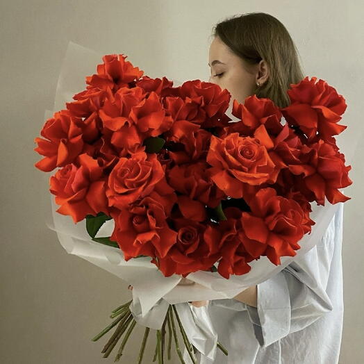 Монобукет из французских роз Нина 25шт