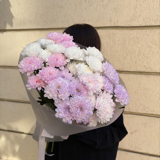 Дофаминовый букет из хризантем от XOFLOWERS