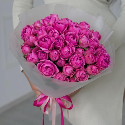 Misty Bubbles Bouquet of Roses (21 pieces)