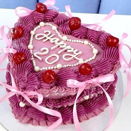 Торт ламбет сердце девушке на день рождения, ‭«Happy 20»