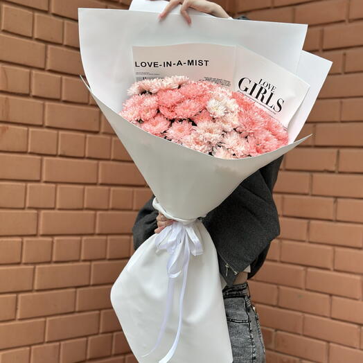 Букет гигант с махровой хризантемой 💞