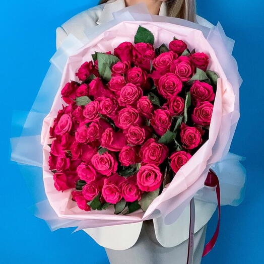 Букет из роз. 💞 Букет «51 признание» Монобукет 3013. Leoraflowers