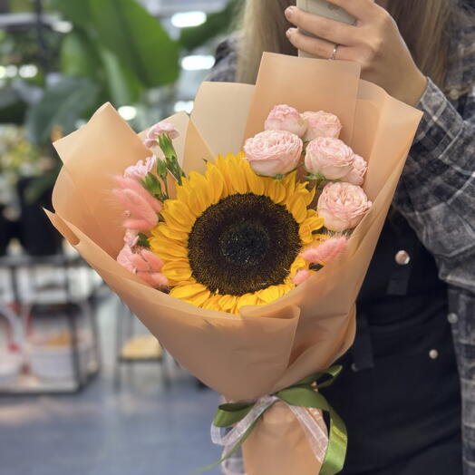 Букет 1 сентября День знаний с подсолнухом ♥️