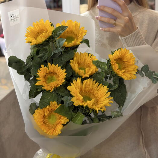 Большой букет подсолнухов 🌼