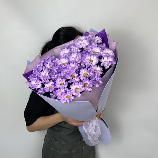 Букет с фиолетовым хризантемой 💜