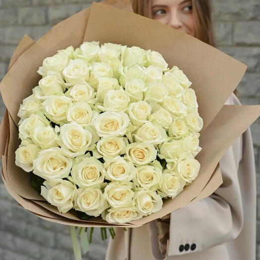 51 White roses 60 cm in craft