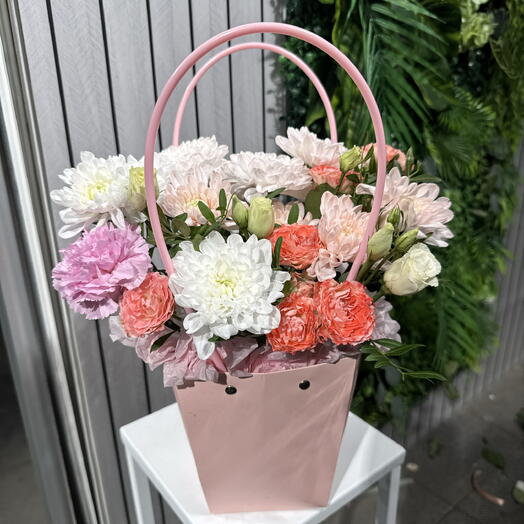 Сумочка с хризантемой и кустовой розой🌸00004