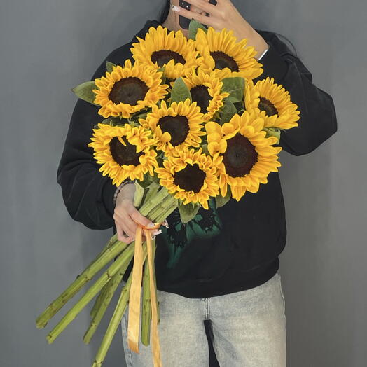 Букет из 9 подсолнухов 🌼💛
