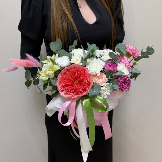 Цветочная композиция с пионовидной розой💕🌸