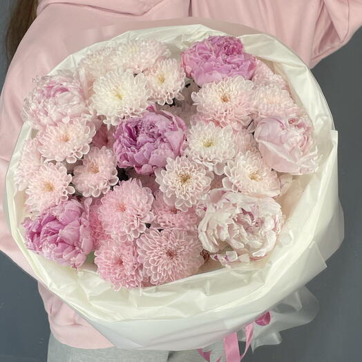 Хризантема с пионами 🌸