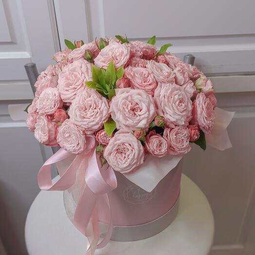 Box of peony roses