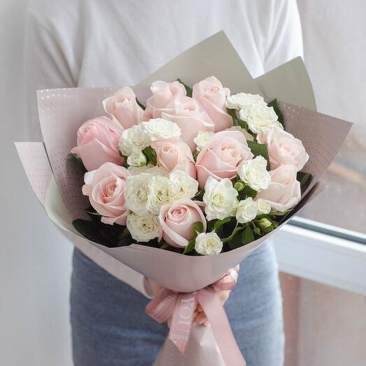 Delicate bouquet with roses