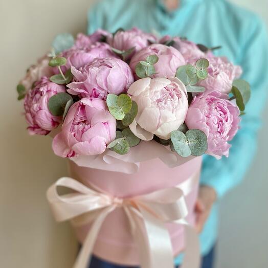 Пионы в коробке, Сара Бернар, арт 62 Flower Perfect