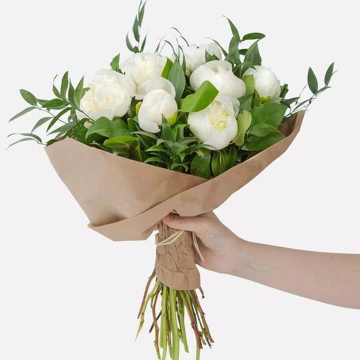 White peony bouquet