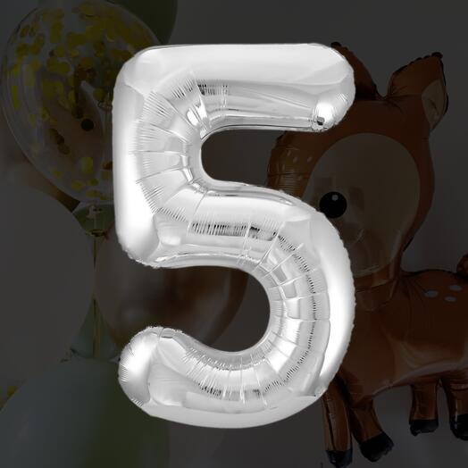 Шар-цифра "5" серебро