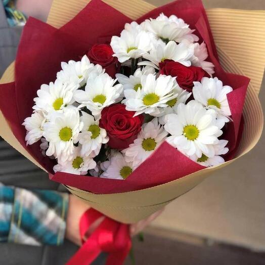 Roses in chrysanthemums