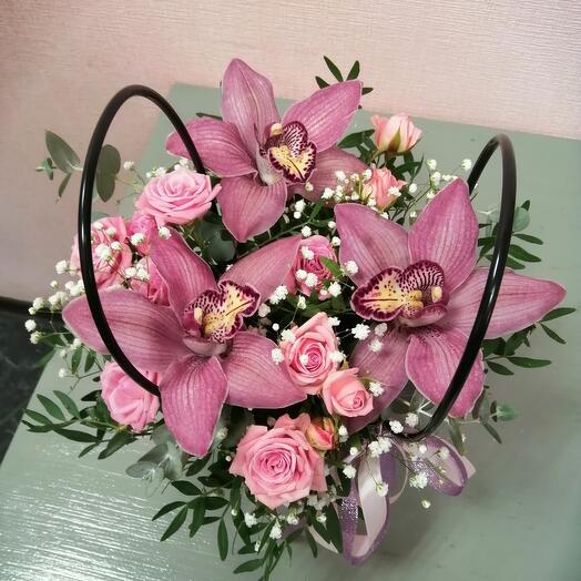 Orchids in a handbag