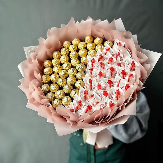 Ramo de caramelos Raffaello y Ferrero