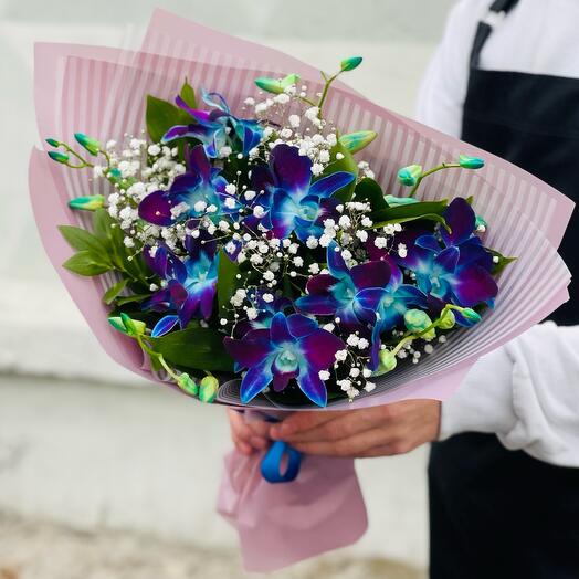 Орхидея. Букет синих орхидей