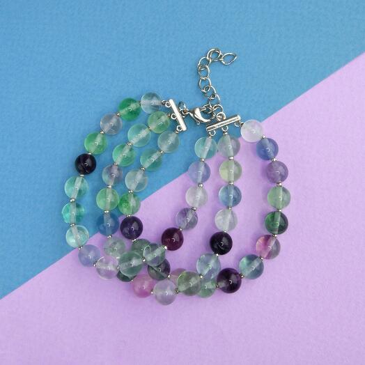 Natural wide fluorite bracelet