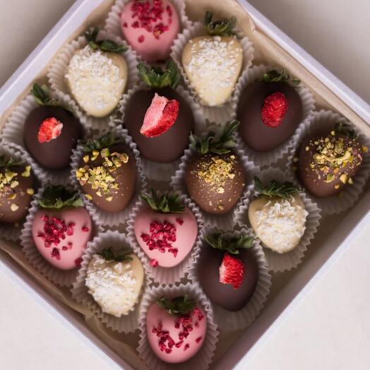 Conjunto de fresas cubiertas de chocolate 16 bayas SURTIDAS klubnika Bar