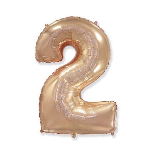 Ball-number "2", rose gold color