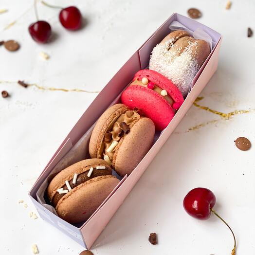 A small box of pasta with chocolate flavors