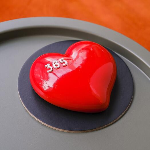 Passion Cake with milk Callebaut chocolate mousse and hazelnut cream