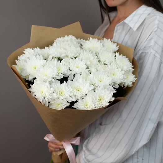 Snow-white bush chrysanthemums of Altai, 7 pieces
