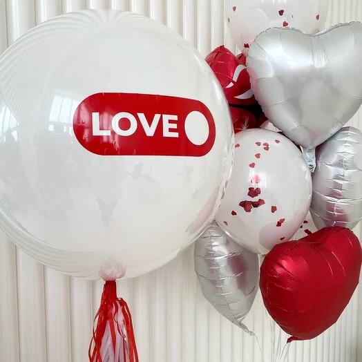 "Love ON" (набор из 11 шаров на 14 февраля)