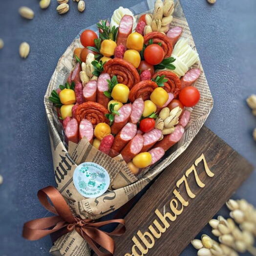 Men's cheese and meat bouquet