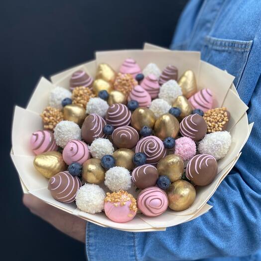 Букет из клубники в шоколаде 🤍🤎🤍 съедобный