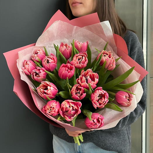 Монобукет из пионовидных тюльпанов 💕